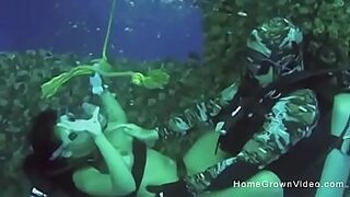 female shark x male scuba diver