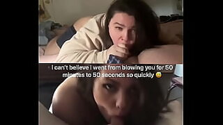 1 guy giving 2 girls blowjob