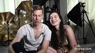 a girl sleeping with no clothes on and a boy comes in and fucks her and she wakes up and likes it
