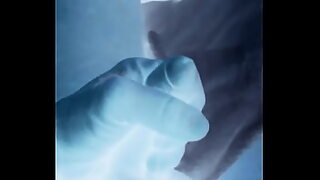 negative coverd peeing in bathroom