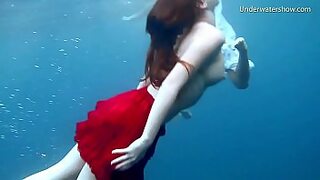 athletic girl underwater