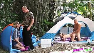 10 sec stepdaughter and stepmom swapped with stepson and stepdad in an insane family taboo foursome