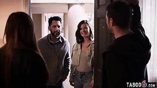 10 sec stepdaughter and stepmom swapped with stepson and stepdad in an insane family taboo foursome