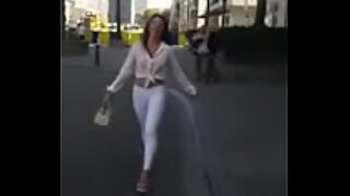 a girl walking on the street interviewed for money