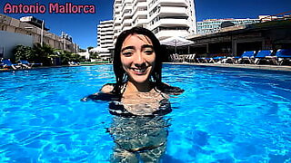 at the swimming pool