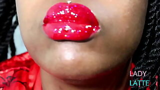 asmr blowjob red lips closeup