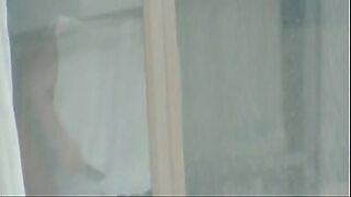 big tits through window