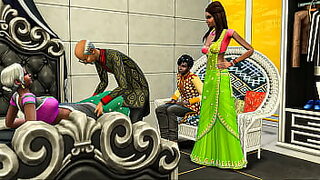 10 sec the naughty boy stripped off moms sari and fucked her hard