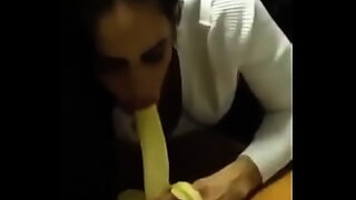 a boy making sex with banana