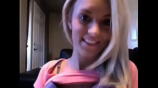 18yo blonde natural big titty teen takes hard thick cock