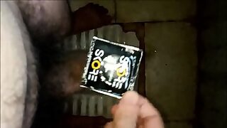 a huge cum in condom
