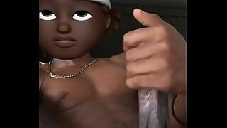 a african girl plays with a dick