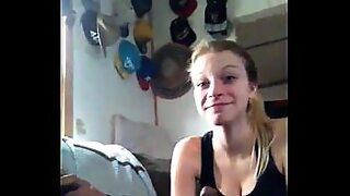 18yo blonde natural big titty teen takes hard thick cock