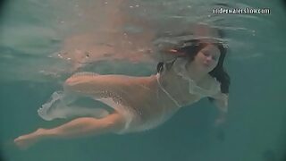 athletic girl underwater