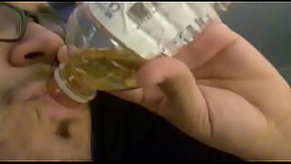 a girl drinking own urine