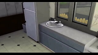 a girl in the bathroom washing clothes and swimming with a hidden camera