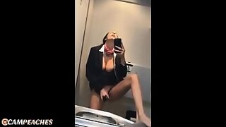 blacked flight attendant squeezes in some bbc between flights