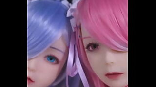 2 girls with double end dildo orgasms