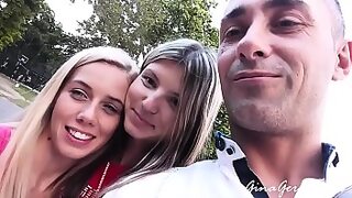 3some asian girl with dogs