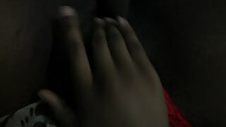 a african girl plays with a dick