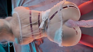 Tied up machine orgasm