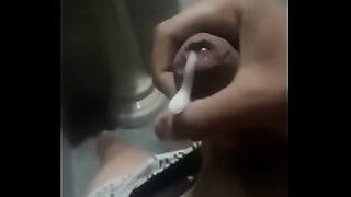 a gel on mask fingering herself
