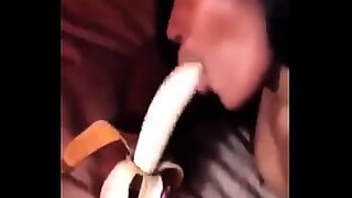 a boy making sex with banana